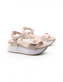 Sandalo platform con velcro da donna