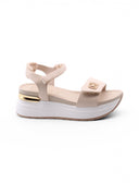 Sandalo platform con velcro da donna