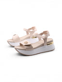 Sandalo platform con velcro da donna