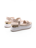 Sandalo platform con velcro da donna