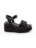 Sandalo con zeppa e plateau da donna