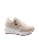 Sneaker zeppa gioiello con zip da donna