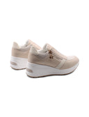 Sneaker zeppa gioiello con zip da donna