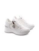 Sneaker bianca con zeppa da donna