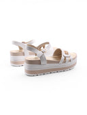 Sandalo con zeppa e plateau donna