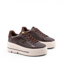 Sneaker zeppa con dettagli coccodrillo