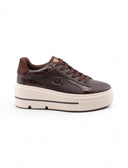 Sneaker zeppa con dettagli coccodrillo