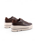 Sneaker zeppa con dettagli coccodrillo