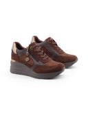 Sneaker zeppa con strass da donna