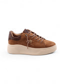 Sneaker zeppa con lacci strass donna