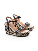 Sandalo con zeppa e plateau da donna