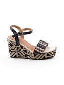 Sandalo con zeppa e plateau da donna