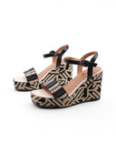 Sandalo con zeppa e plateau da donna