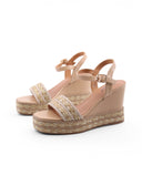 Sandalo con zeppa e plateau da donna