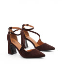 Décolleté slim strap scamosciata donna