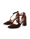 Décolleté slim strap scamosciata donna