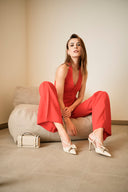 Slingback con fiocco e tacco a spillo