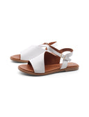 Sandalo flat in pelle morbida donna