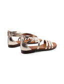 Sandalo in vera pelle da donna con zip