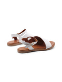 Sandalo flat in pelle morbida donna