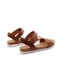 Sandalo flat in pelle da donna